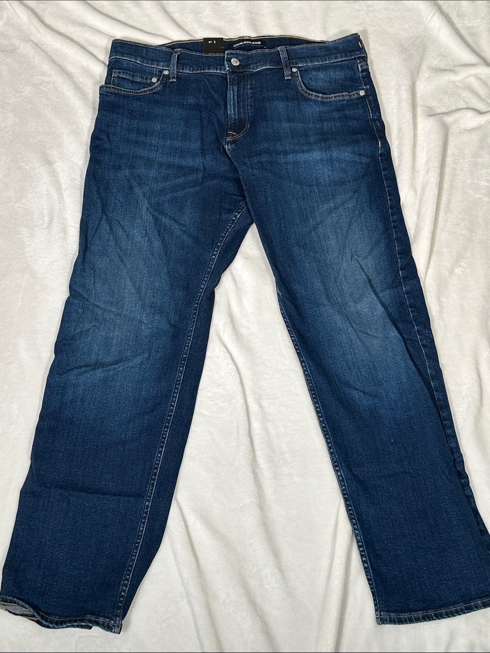 Calvin Klein Dark Blue Straight Leg Jeans